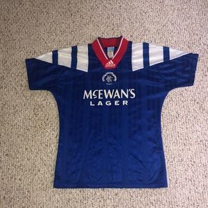Vintage 1992 Rangers F.C Soccer Jersey